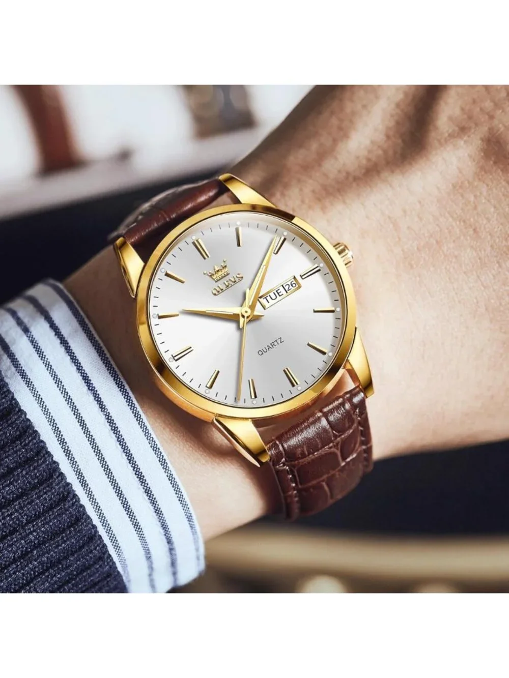 Stylish Casual Leather Watch for Men - Easy Read Analog, Waterproof, Luminous
